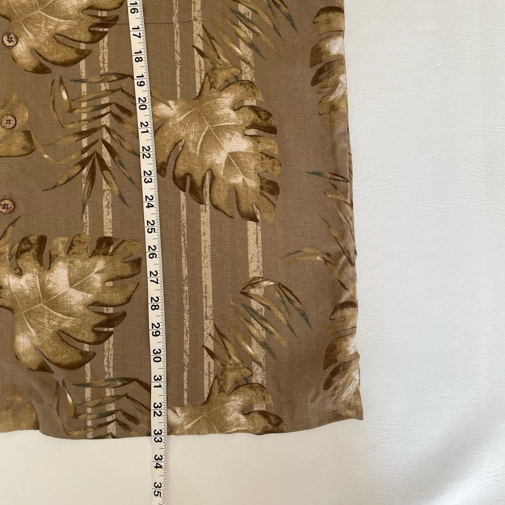 Caribbean Hawaiian Shirt Aloha/Camp Button Up Botanical Print Brown Size XL Mens - Picture 5 of 7